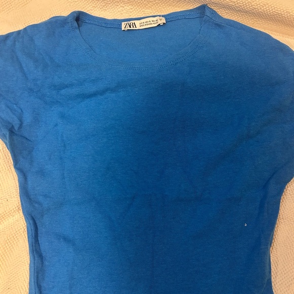 Zara Bright Blue Short Sleeve Tee - Picture 3 of 3